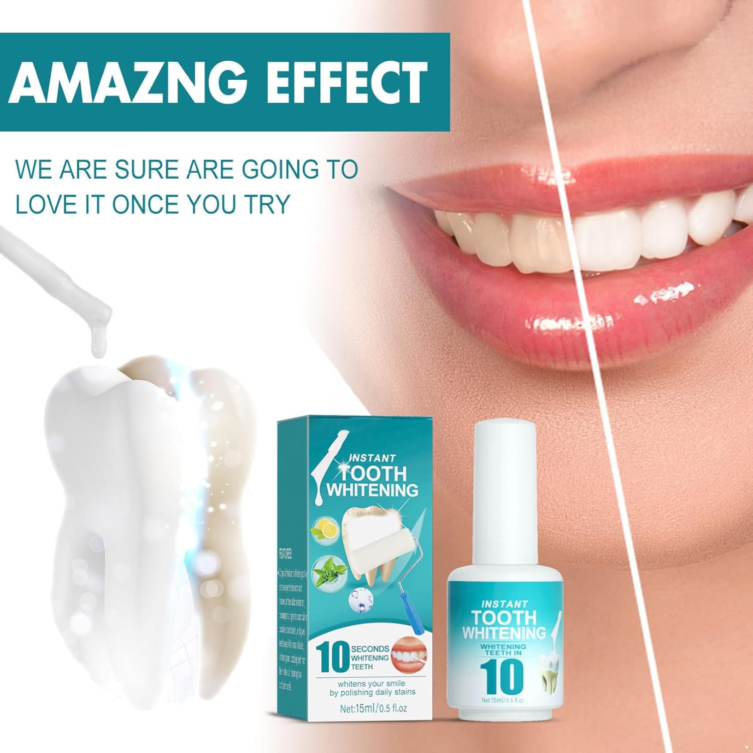 Hularka 15ml All-in-One Tooth Paint - Stain Remover & Breath Freshener for Dental Care