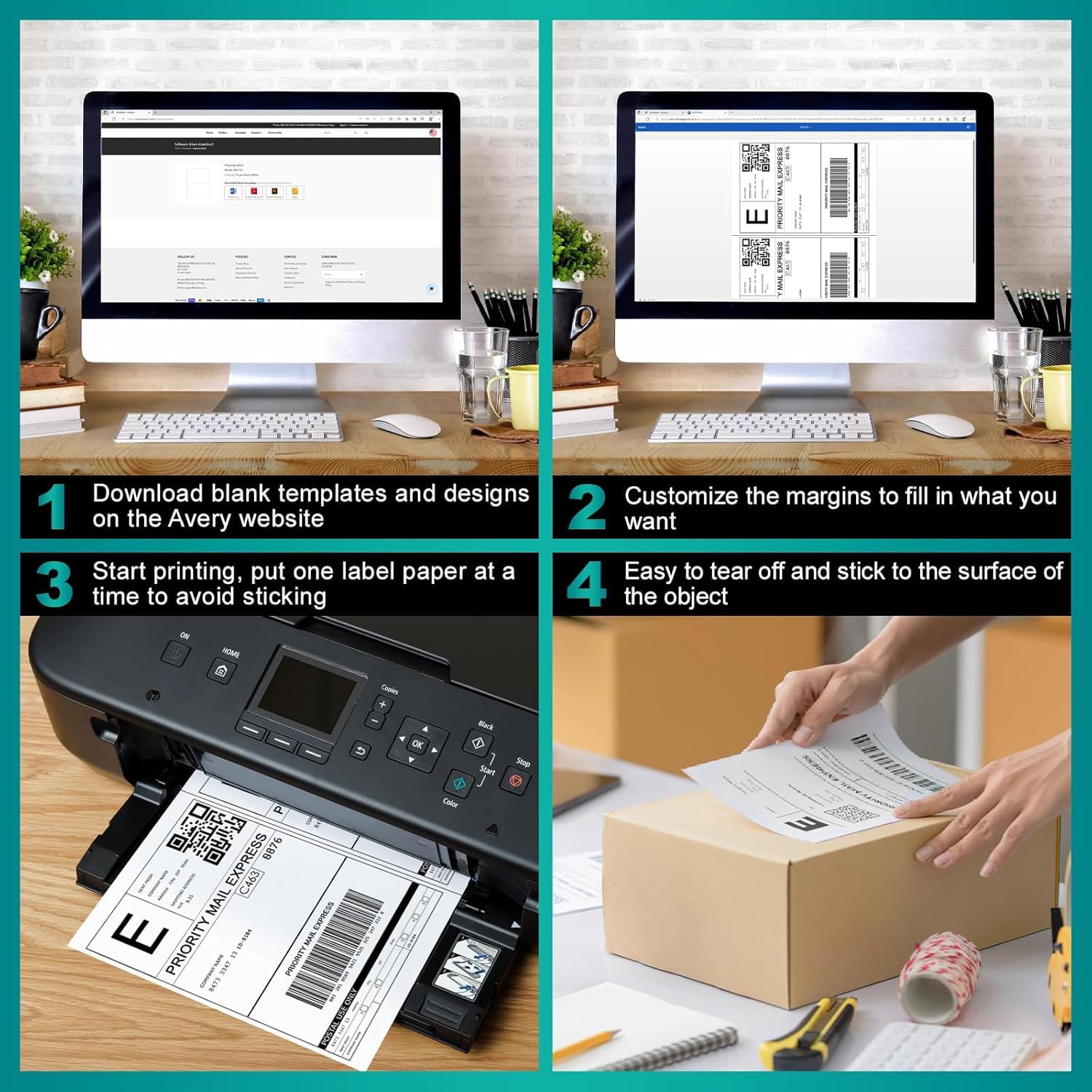 Snapklik.com : Half Sheets Shipping Labels For Inkjet & Laser Printer ...