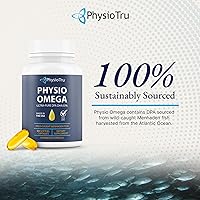 Vista 7 de Physio Omega 2400mg Fish Oil with Omega 3 Fatty Acid Supplement - Vascular & Cognitive Supplements for Adults - Non-GMO, Burpless, Light Citrus