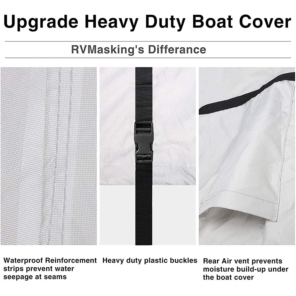 VINPATIO Bootsabdeckung 600D – Wasserdicht & UV-beständig Für Bassboote 4,8–5,6 M
