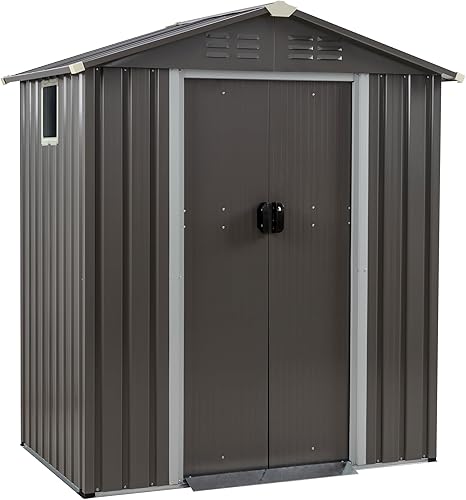 JY QAQA 5x3 FT Metal Outdoor Garden Storage Shed JY QAQA 5x3 FT Metal Outdoor Garden Storage Shed