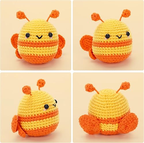 Miniatura 162 de Kit de ganchillo para principiantes: kit de ganchillo de vaca Highland, incluye hilo suave fácil de tejer, tutorial en video paso a paso, gancho