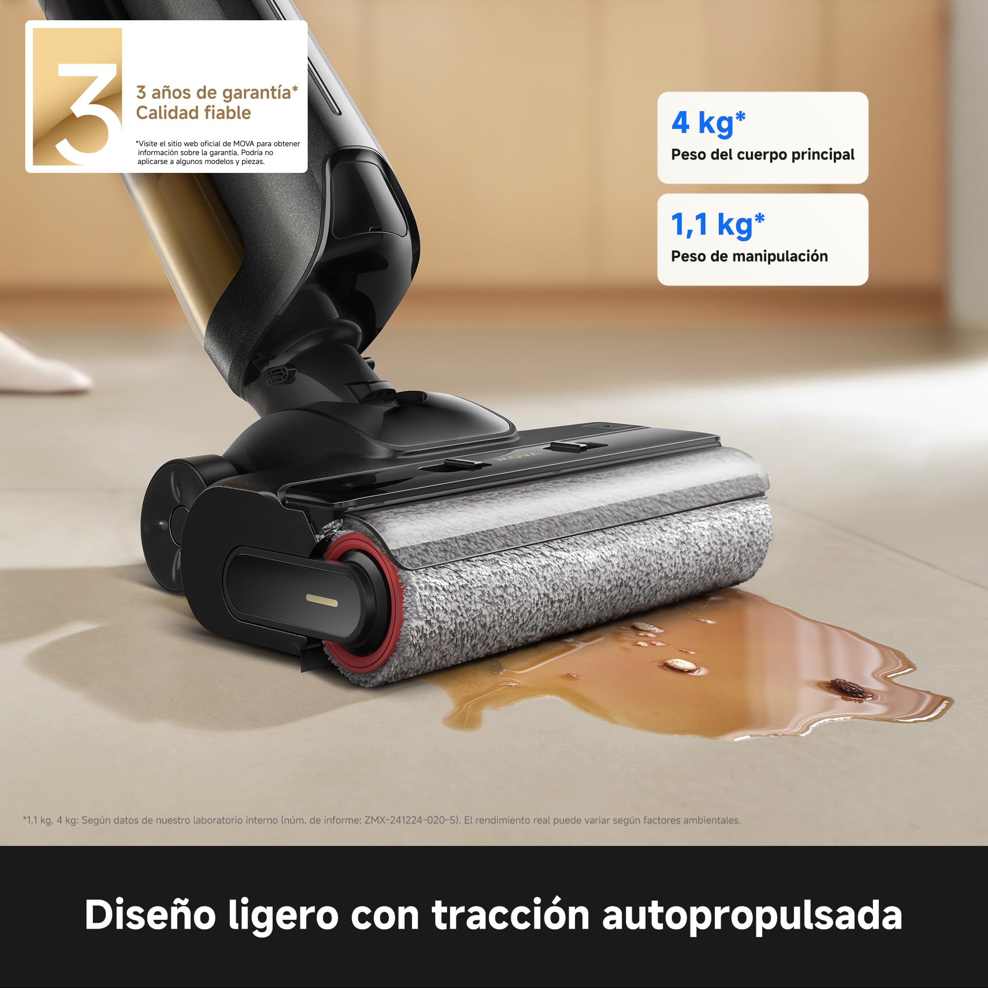 Mova M10 Air Set, Aspirador en seco y húmedo, 20.000 Pa de succión, autolimpieza con Aire Caliente (60 ℃), Alcance de 180° en Horizontal, friega por los Dos Bordes a 500 RPM