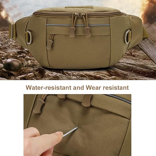 Miniatura 5 de BraveHawk Outdoor - Riñonera táctica de nailon militar 800D Oxford resistente al agua, multiusos, EDC