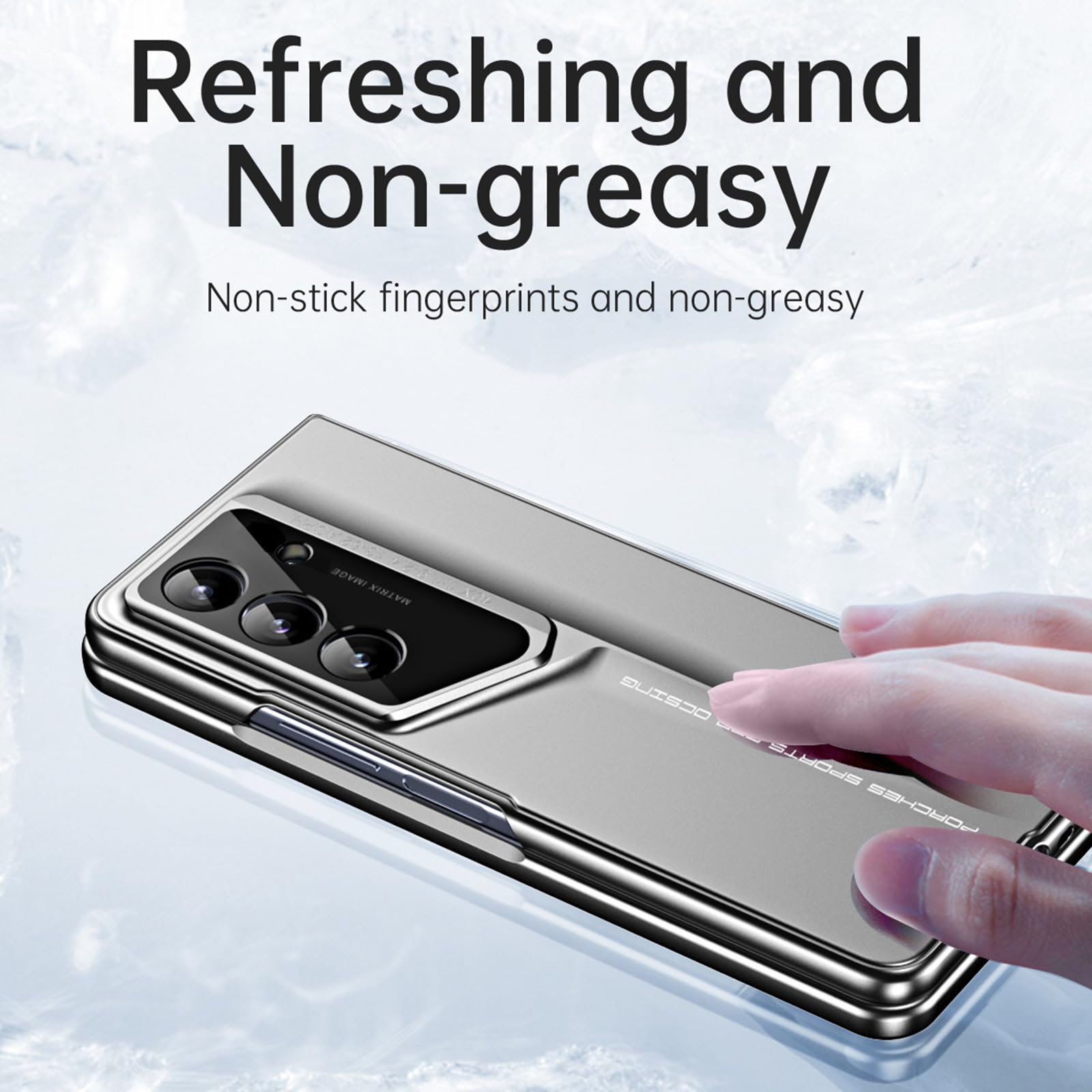 Dünne Hülle für Samsung Galaxy Z Fold 8 Ultra, Galvanik Gefrostet | All-inclusive Glas Bildschirm Objektiv Schutzhülle Leichte Luxus Geschäftlich Handyhülle,Blau,Fold 8 Ultra