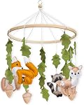 Woodland Mobile for Crib by First Landings - Baby Nursery Mobiles - Woodland Nursery Decor - Crib Mobile Baby Boys and Girls - Baby Mobile with Fox Decor - Forest Animals Woodlands Theme - Baby Gift