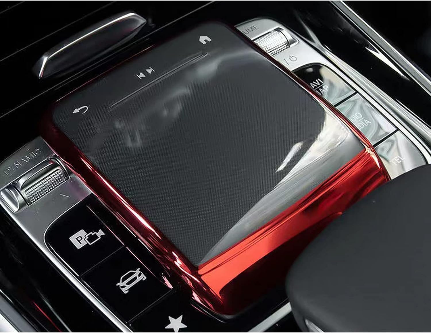 Car Center Console Mouse Protect Cover Console Touch Screen Controller Cover Mouse Screen Protect Cover Shell for Mercedes Benz A B AMG CLA GLE GLS GLB GLA 2020-2022 (Black)