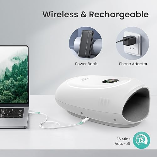 Miniatura 6 de Snailax Regalos para mamá, papá, mujer y hombre, masajeador de manos con calor, compresión, vibración, máquina de masaje de manos con 3 niveles de