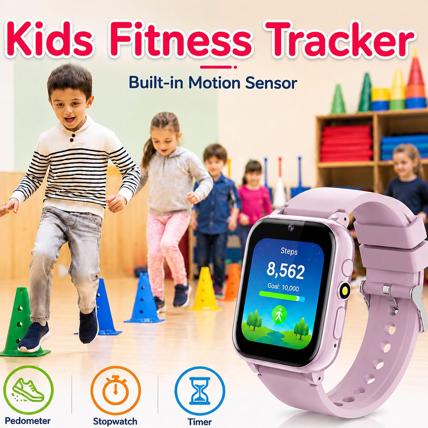 Smart Watch for Kids, Pink image 3