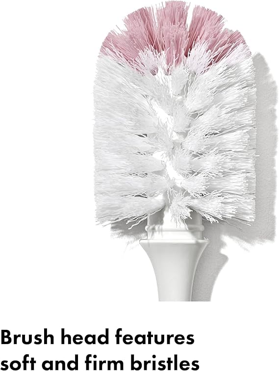 OXO Tot Baby Bottle Brush with Nipple Cleaner, Baby Bottle Cleaner, Blossom