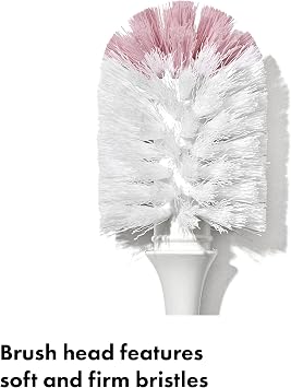 OXO Tot Baby Bottle Brush with Nipple Cleaner, Baby Bottle Cleaner, Blossom