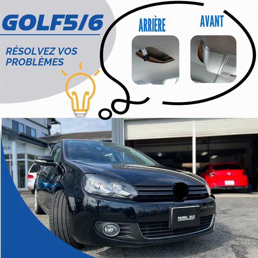 CASPORT Ciel de Toit Qui se decole pour vw Golf MK5 Garniture de Voiture Kit de Reparation de Toit (Gris Gaufré, Golf5 2003-2008 Avant)