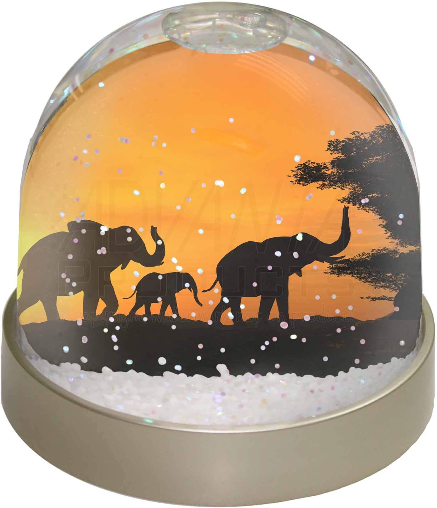 Elephants Silhouette Photo Snow Globe Waterball - Advanta Group®