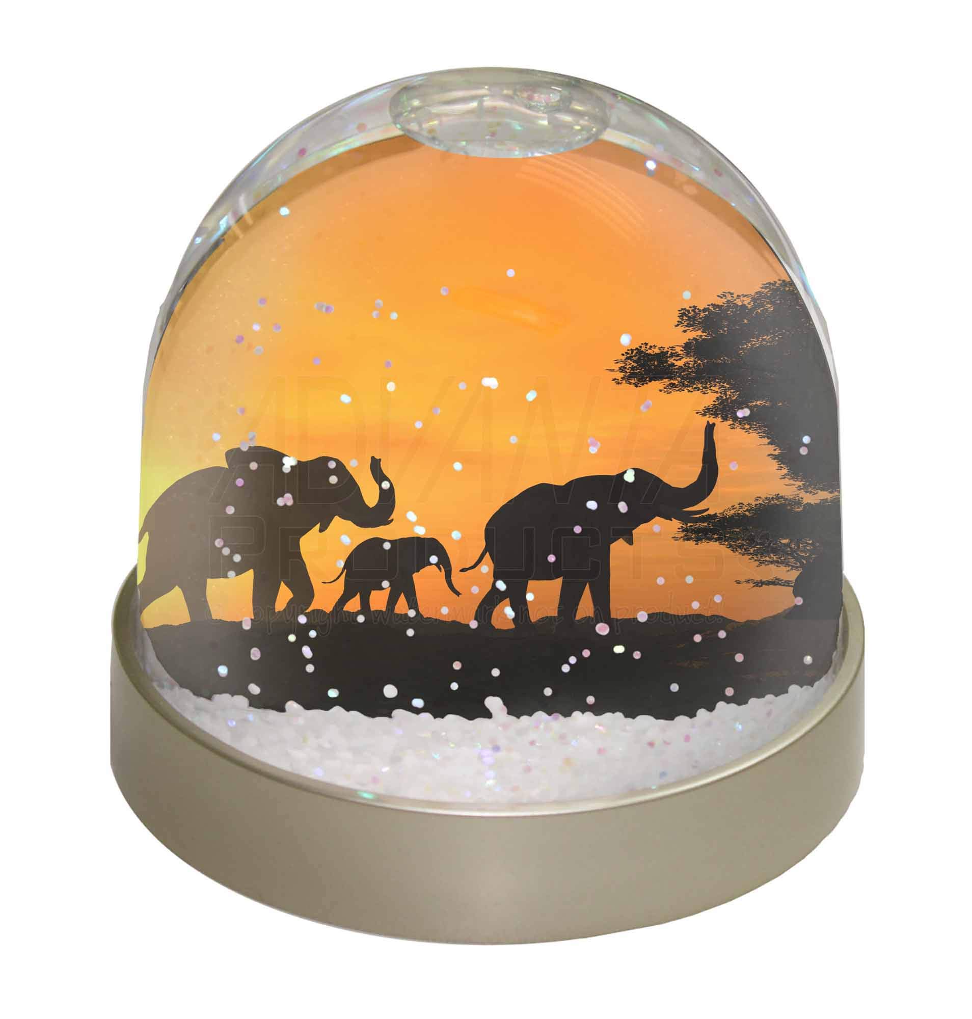 Elephants Silhouette Photo Snow Globe Waterball - Advanta Group®