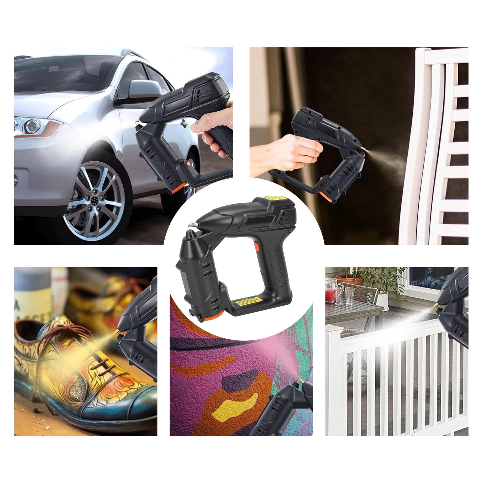 Pistola Eléctrica de Pintura, Pulverizador Eléctrico Ajustable, 3 Modos