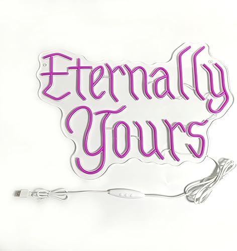 Miniatura 3 de Eternally Yours - Letrero de neón de estilo gótico, luz LED para decoración de pared, románticas luces de neón emo para dormitorio, estudio o bar,