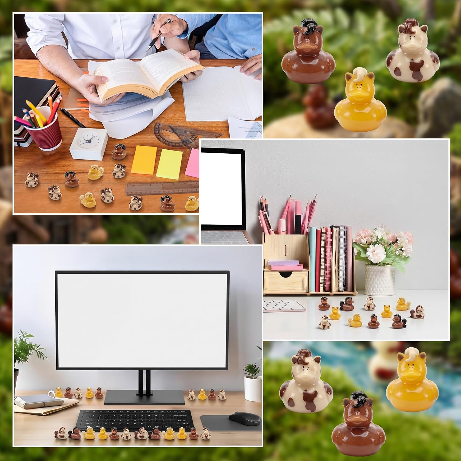 72 Pcs Mini Horse Duck Bulk Tiny Bucking Bronco Duck Figurine Resin Pool Float Bath Decor Gift for Horse Racing Festival Basket Stuffers Table Party Decorations