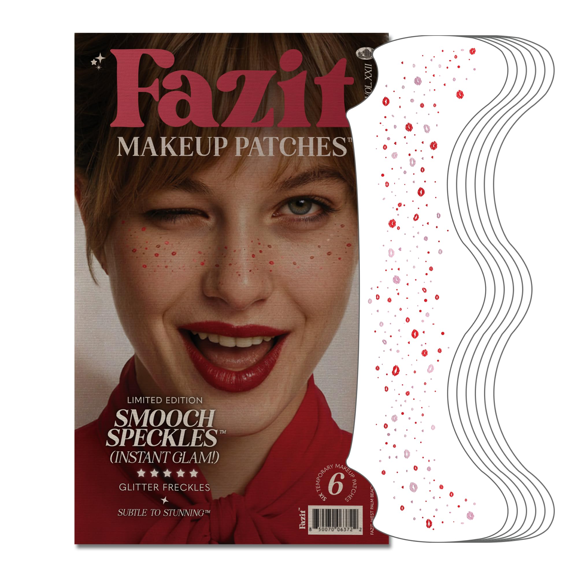 Fazit Makeup Patches - Smooch Speckles - Glow Up Make-Up Patches - Cute Glitter Makeup Accessories for Women - Cosmetic Glitter for Face