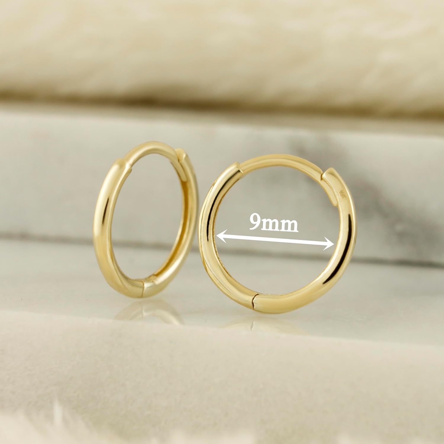 10k Solid Gold Dainty Huggie Hoop Earrings, Real Gold Small Cartilage Hoop & Helix Hoops, Everyday Gold Earrings - Serena Sparkles - Image 2