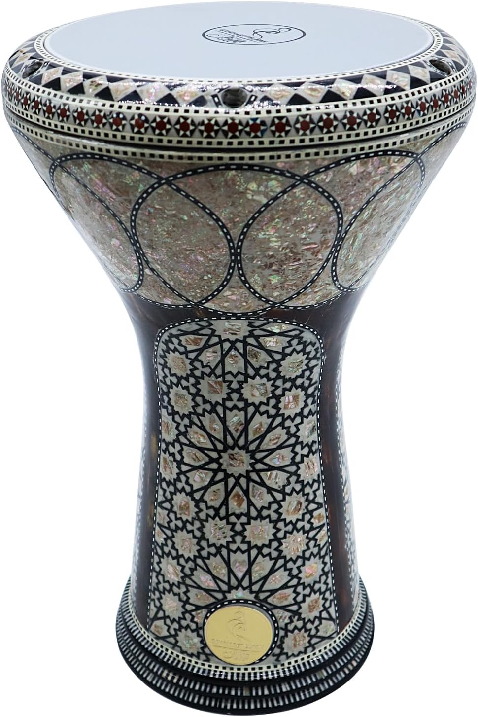 New! Gawharet El Fan Classic 17" Mother of Pearl Darbuka Drum Percussion (Obsidian)