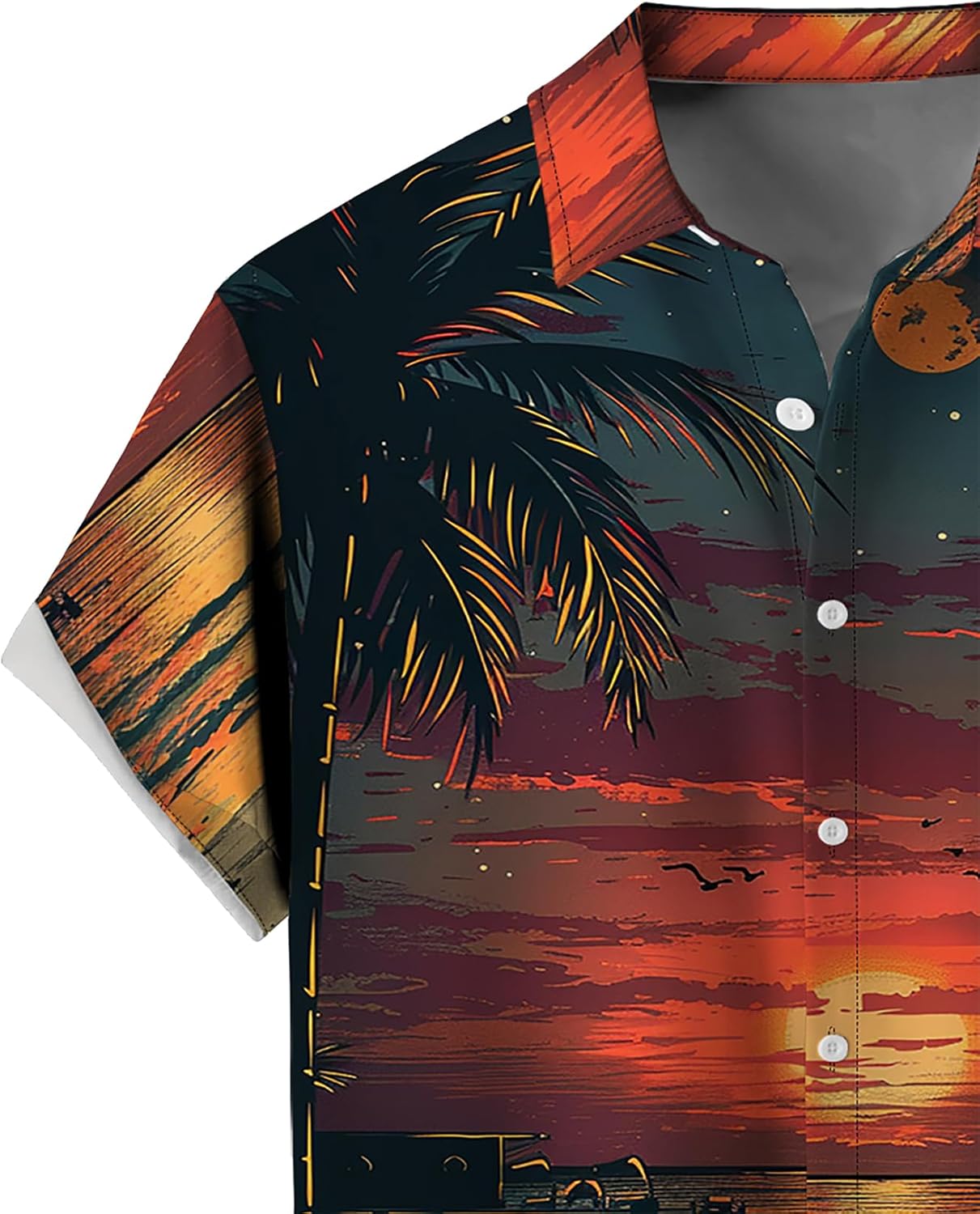 Tropical Shirts Button Down Holiday Casual Hawaiian Short Sleeve Men Loose Beach Shirts - Image 4