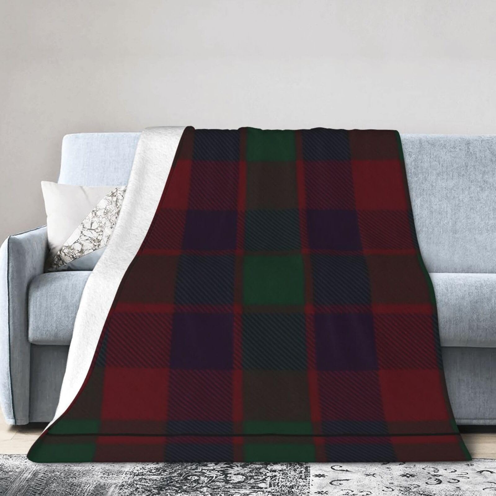 ERTDFXCV Madder Clan Surname Last Name Scottish Tartan Blanket 50"x40"