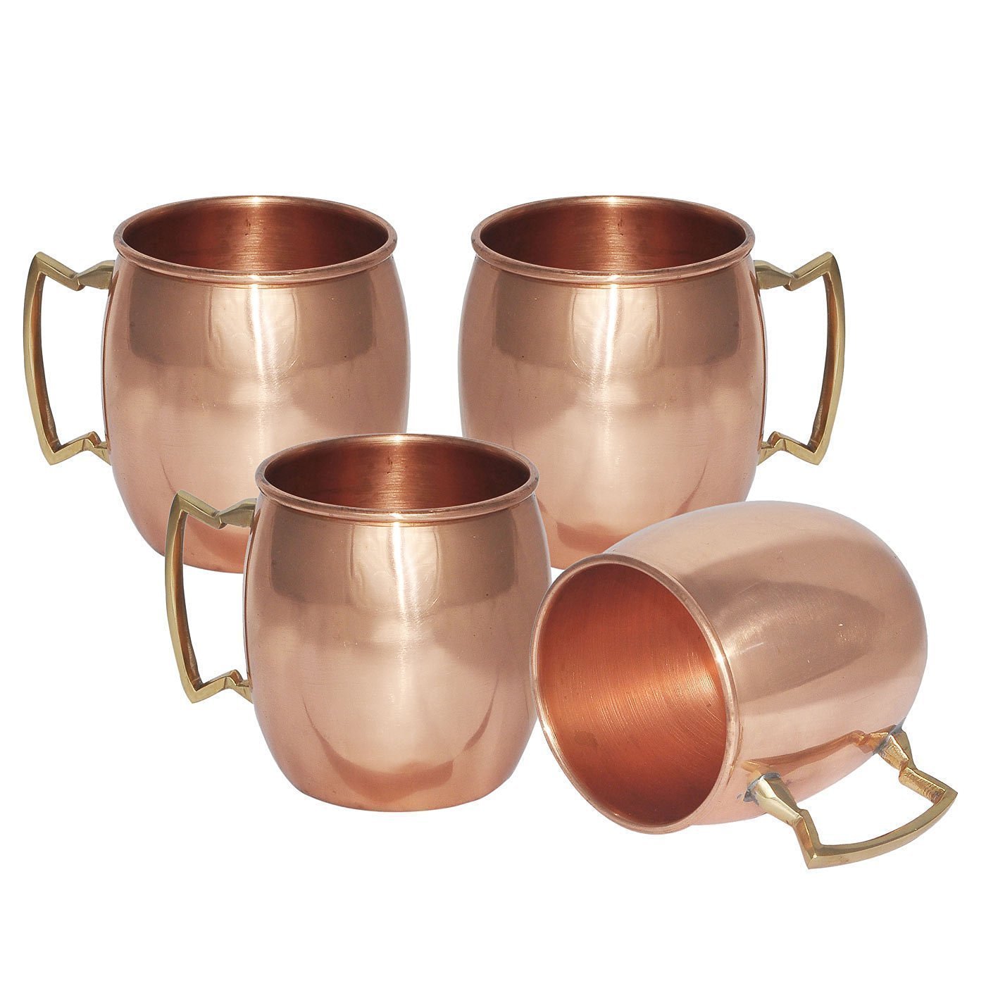 Aakrati Devyom STORE Solid Pure Copper Moscow Mule Mug Brass Handle (4) by Devyom STORE ?