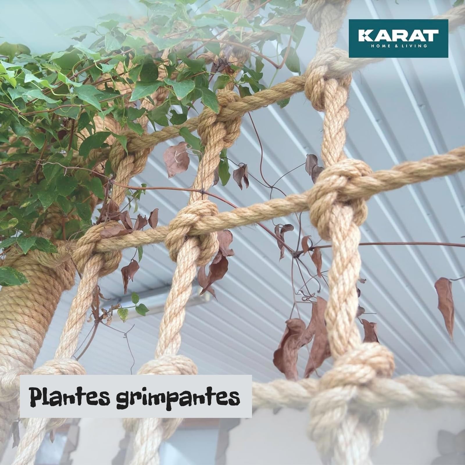 KARAT Corde de Jute Naturelle Tosadée Arnold - Corde à Grimper en Jute 100% Naturel - Extra Résistant, Ficelle Cordage pour Bricolage, Jardinage, décoration, DIY, Arbre à Chat (Ø 18mm, 50 mètres)