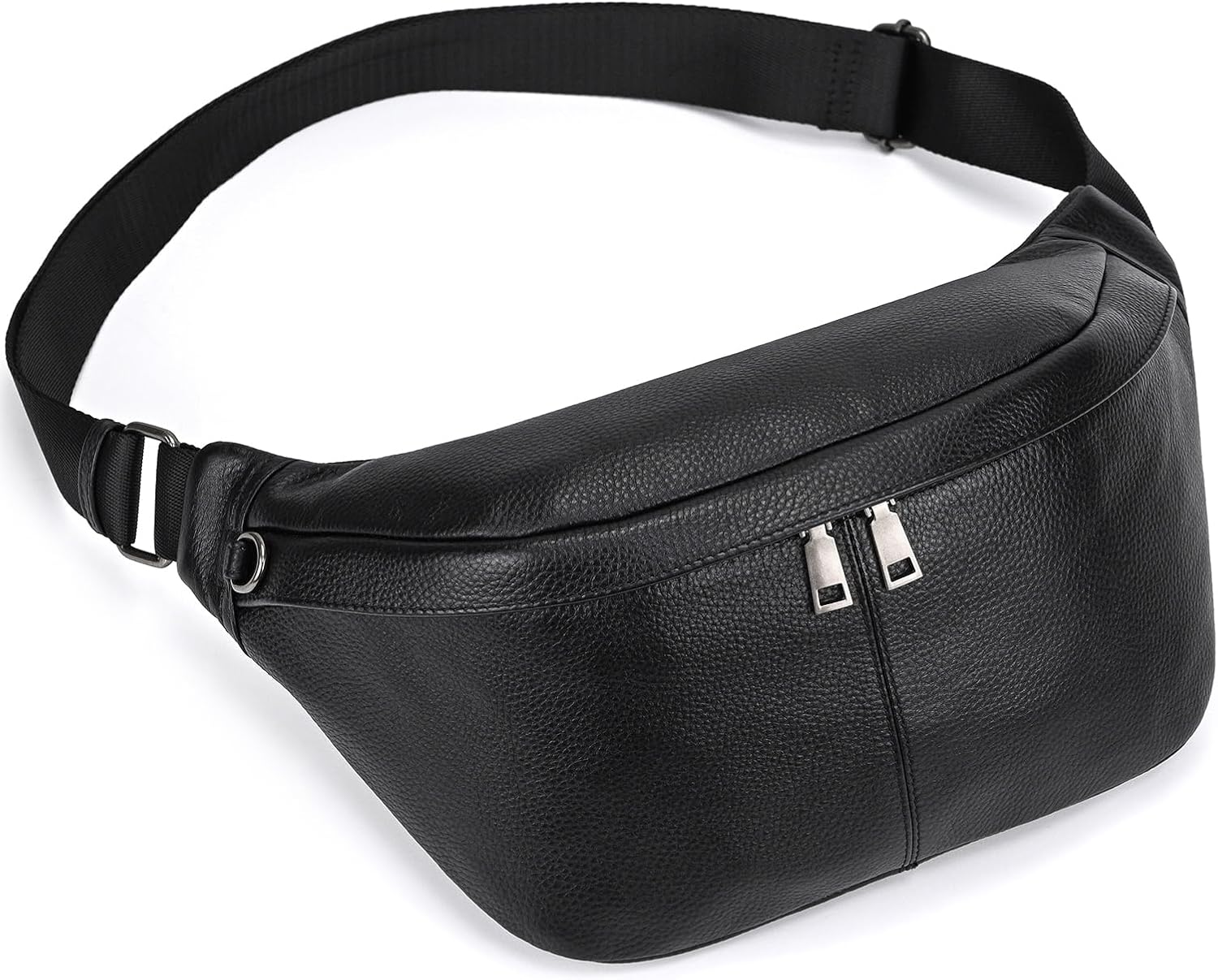 Leather Fanny Pack for Men Women, Multifunction Waist Belt Bag Hip Bum Bag for Travel Hiking Cycling Running