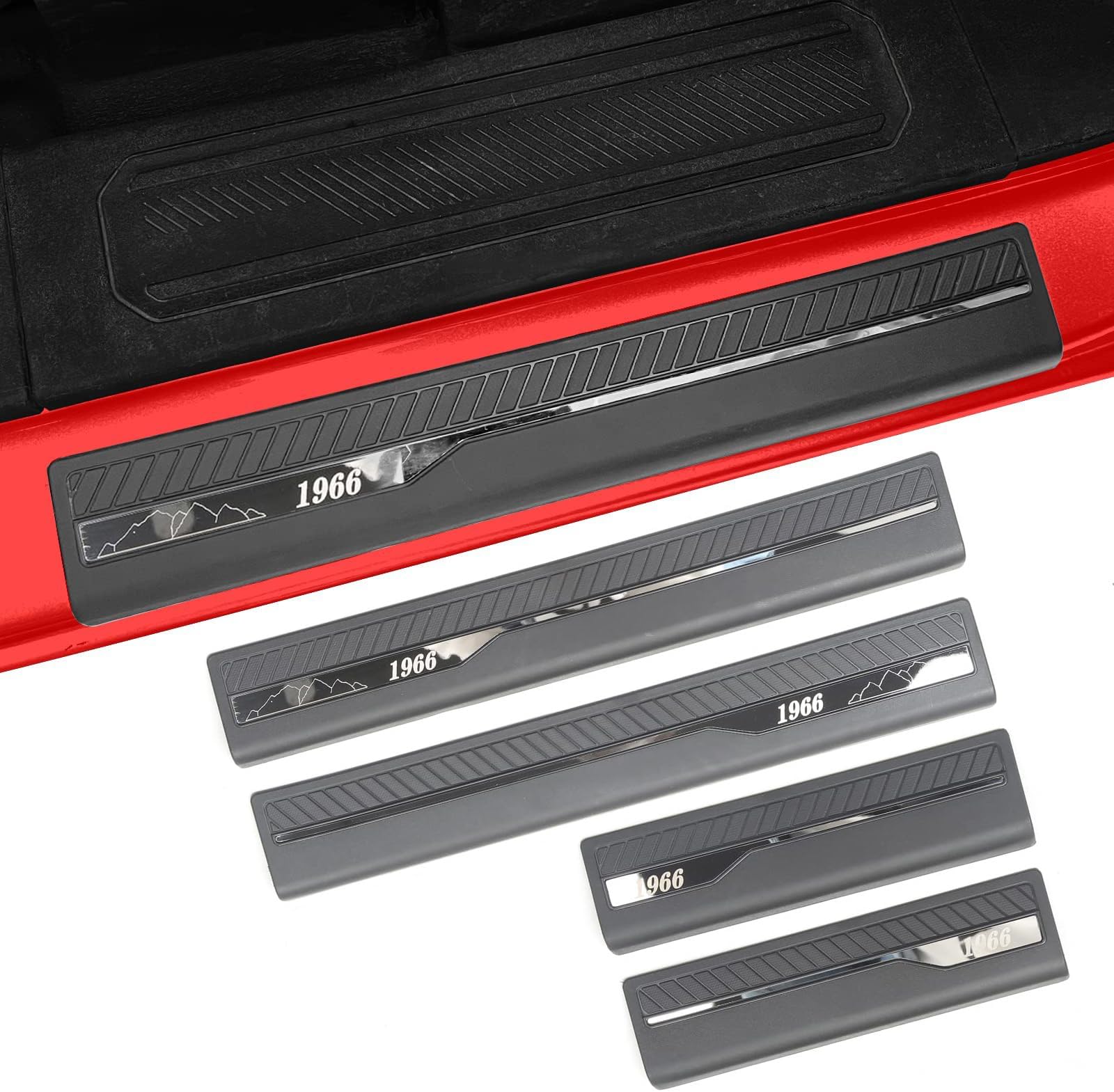 Mabett Door Edge Guards for Ford Bronco Accessories 2026,2021-2025 4 Door, Bronco Door Sill Protectors with 1966 Pattern