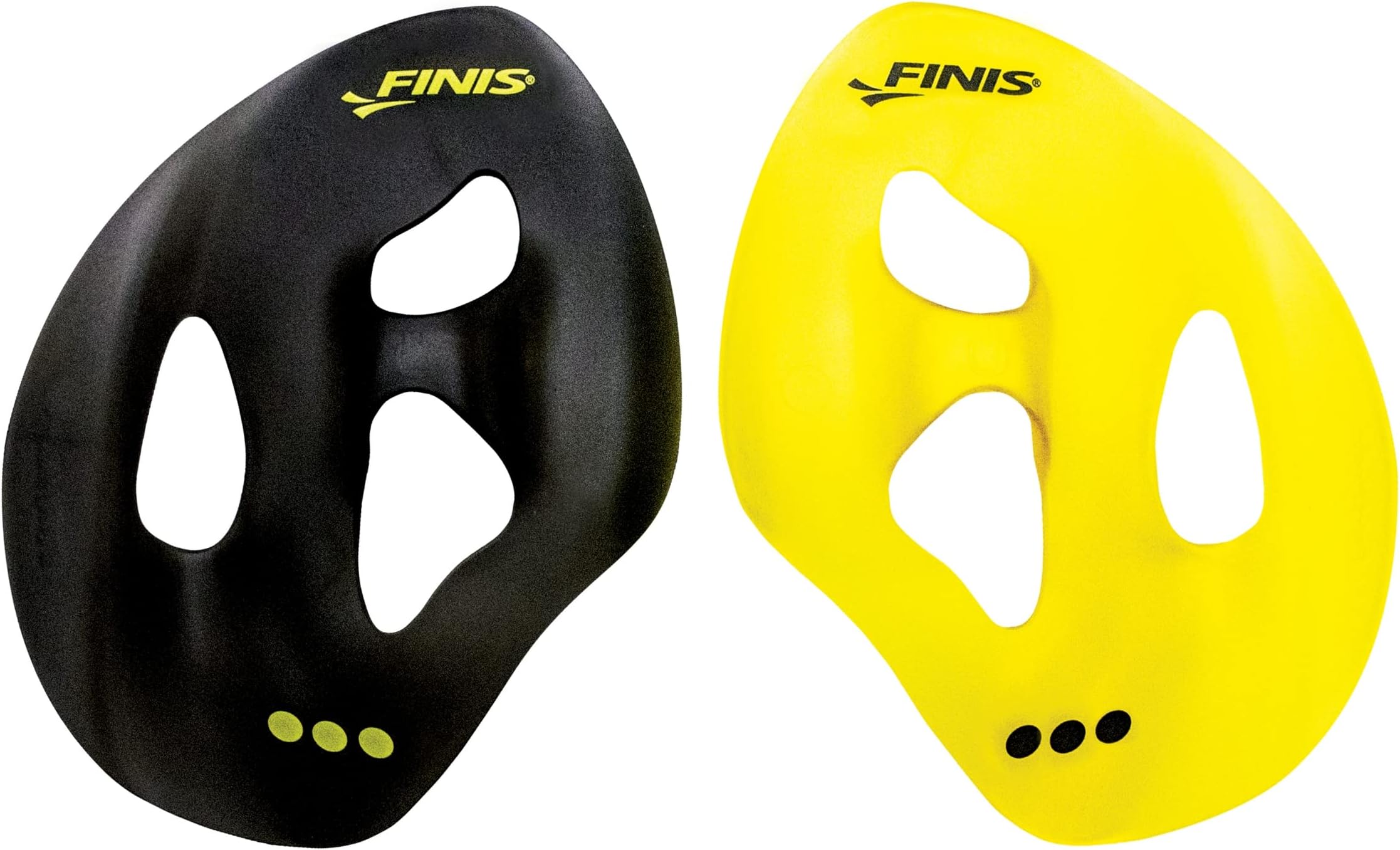 Iso Swim Training Paddles - Stroke Technique Trainer - Isolates Muscle Groups - Strapless - Black/Gold - Large