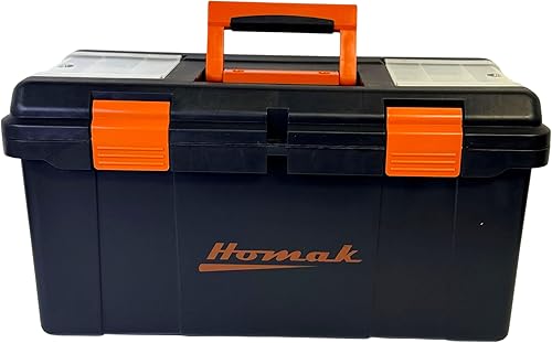 Miniatura 5 de Homak Caja de herramientas de plástico con bandeja y divisores, negro, 22 pulgadas