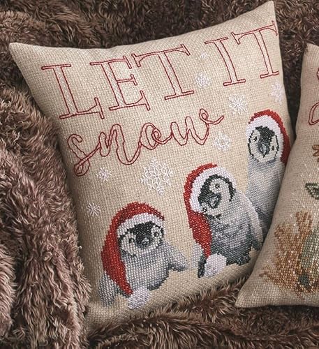 Permin Penguin Cushion Counted Cross Stitch Kit, 40cm x 40cm