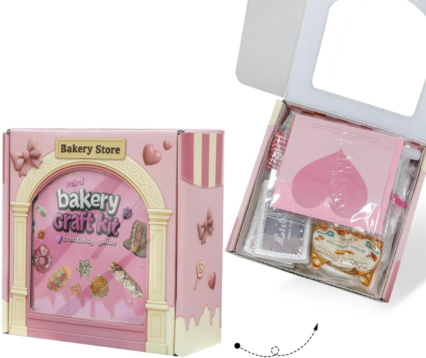 iLAND Girls Crafts Ages 8-12 Creative Craft Kits for Kids and Adults DIY Mini Bakery Miniature Food Toys Air Dry Clay for Kids Fun Family Game Night 9 10 11 Year Old Girl Gift Birthday Gift Ideas Cute