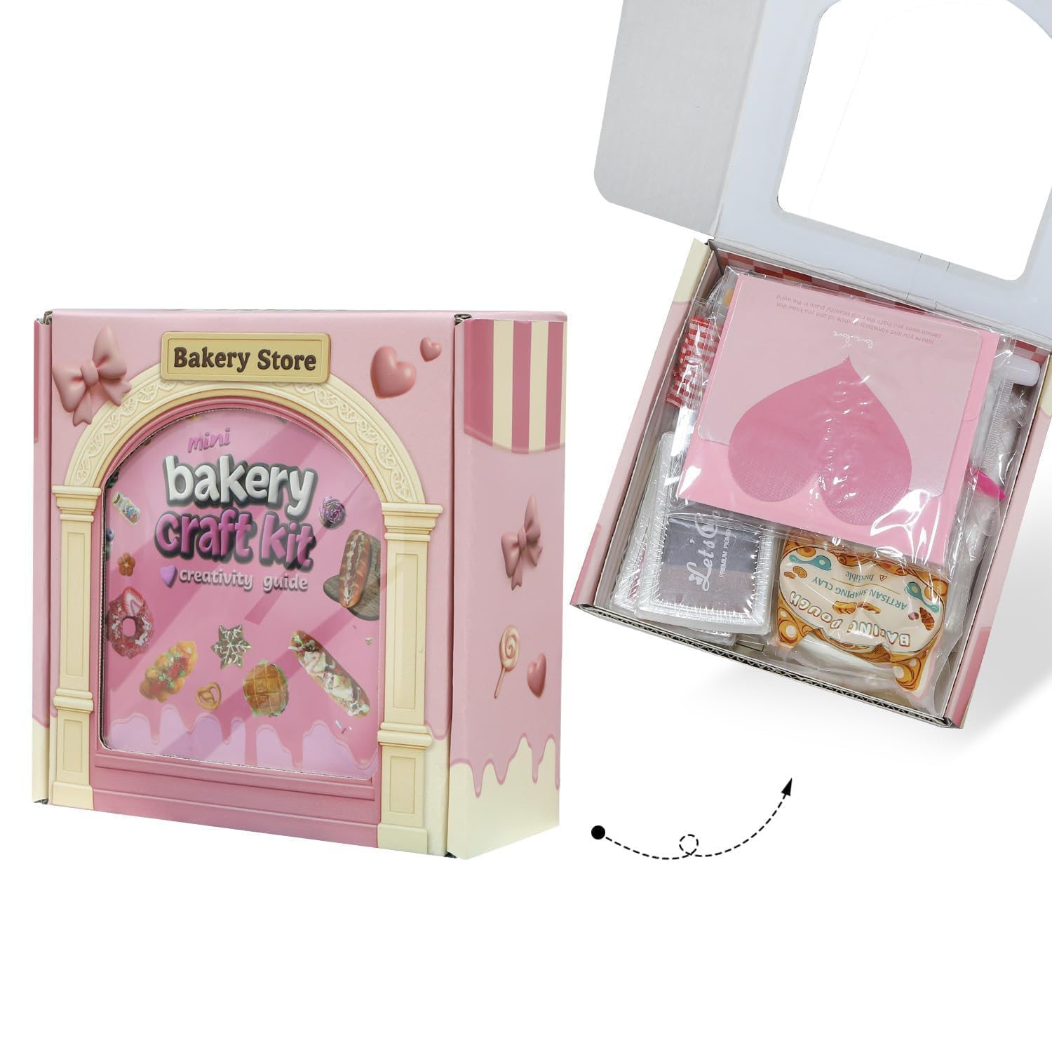 iLAND Basteln Mit Kindern Modelliermasse Lufttrocknend Bastelset Mädchen 7 Jahre Clay Bäckerei DIY Set Basteln Geschenke Für 12 Jährige Mädchen Lustige Geburtstagsgeschenke Spielzeug Kreativ