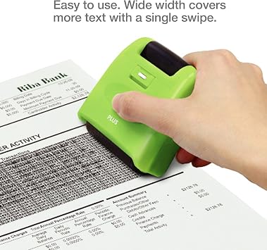 Identity Theft Prevention Wide Roller Security Stamp Kit, Green