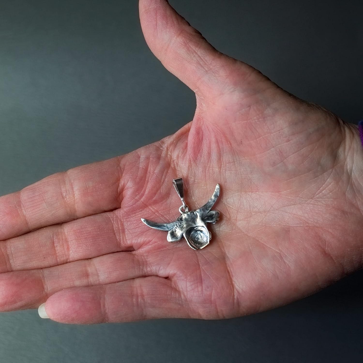 Sterling Silver Highland Cow Pendant - Designed and Cast in the USA