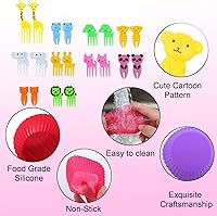 Vista 6 de ABSOK 60 divisores de silicona para lonchera, accesorios para cajas bento, forros de silicona para magdalenas, divisores de lonchera Bento