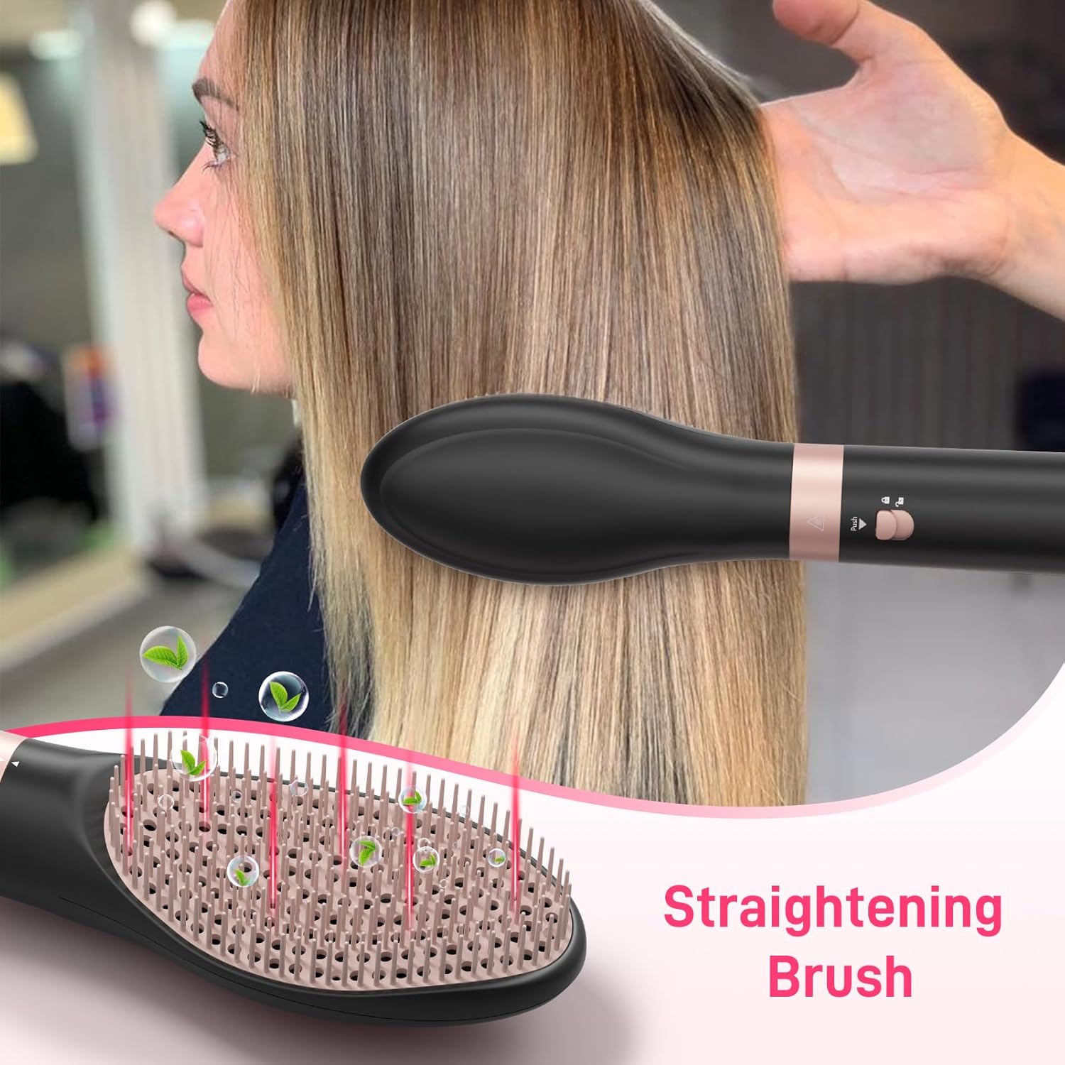 5 in 1 Dual Voltage Hot Air Styler - Professional Hair Dryer Brush for Fast Drying, Curling, Straightening & Volumizing | Low Heat Damage + Negative Ions + Travel-Friendly - Image 7