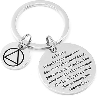 Kivosliviz Sober Gifts Keychain Na Recovery Gifts for Alcoholics Recovering Sober Jewelry Sobriety Keychain