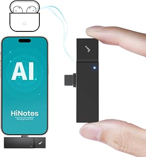 HiDock P1 Mini AI Voice Recorder: Wireless Earbuds Compatible, BlueCatch Tech, HiNotes App Transcription & Summary, 32GB Storage