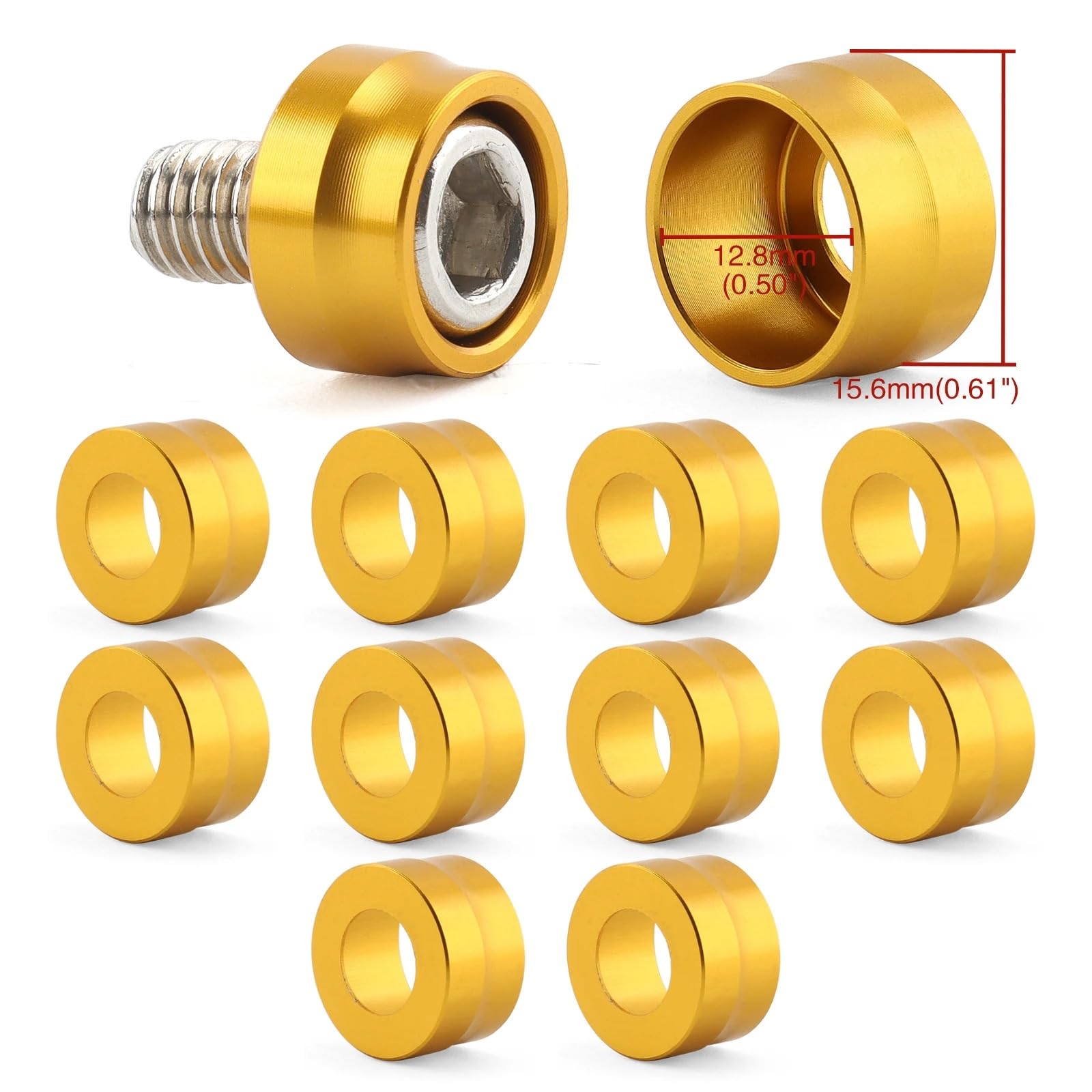 Copribulloni for motociclette, tappi for testata for Harley Twin Cam Dyna Softail Fatboy Touring Road King Glide Sportster XL(Yellow 12.8mm)