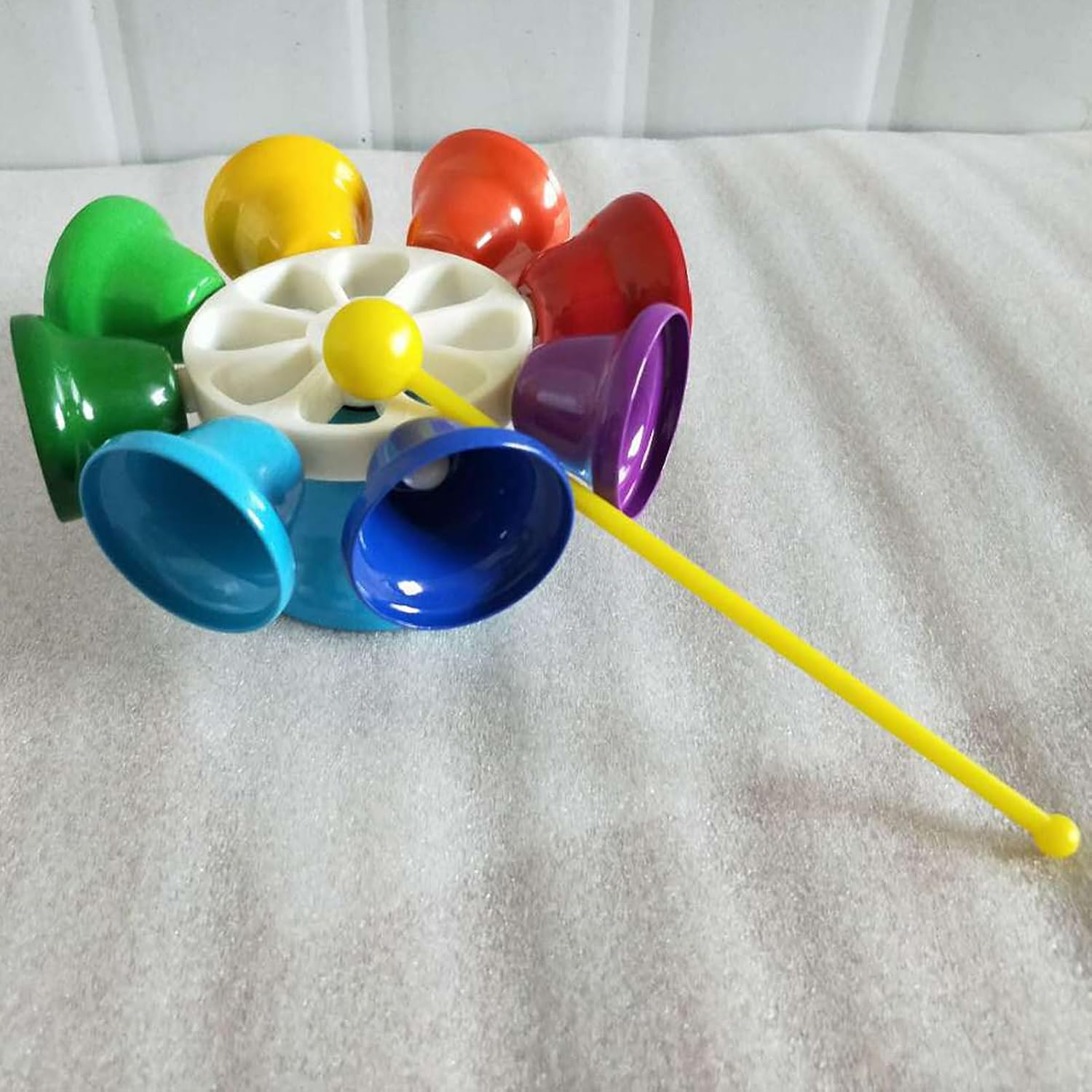 Musical Bell 8 Notes Metal Musical Percussion Bells Rainbow Color Orff Turning Bell for Kids Teaching Kindergarten Education