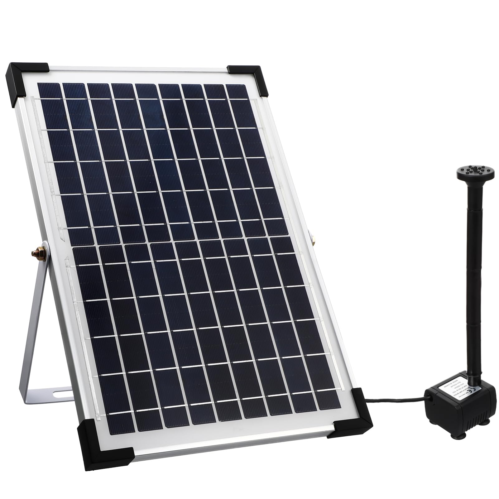 Solar Water Pump 1350l/h in Pp Nero, Pompa Fontana Solare | Atmosfera Estiva, Fontana Solare da Giardino per Outdoor e Pond, Convenient Charging, Versatile Use