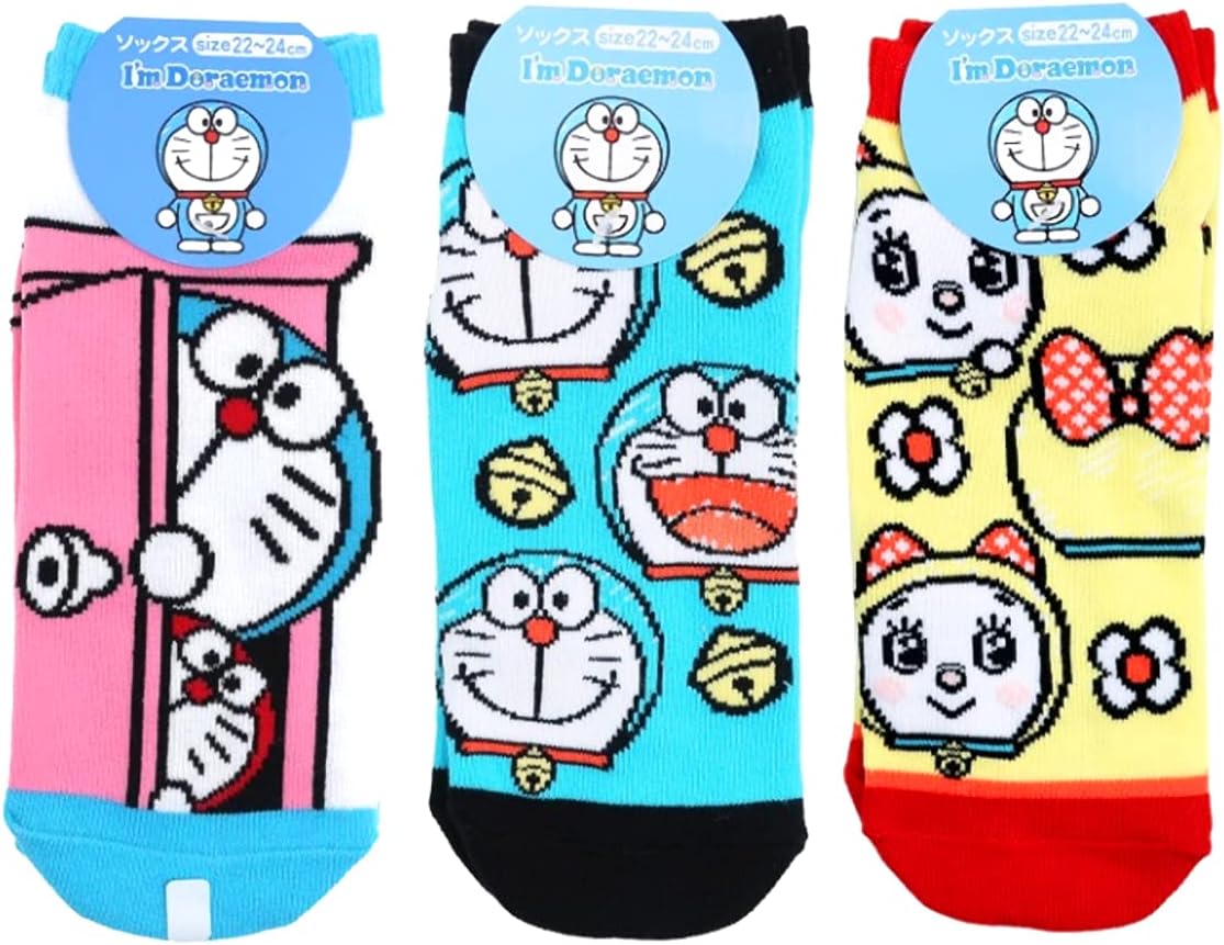 ドラえもん レディースソックス ３柄セット ミニドラ ブルー アイムドラえもん ブルー ドラミちゃん イエロー ナカジマコーポレーション