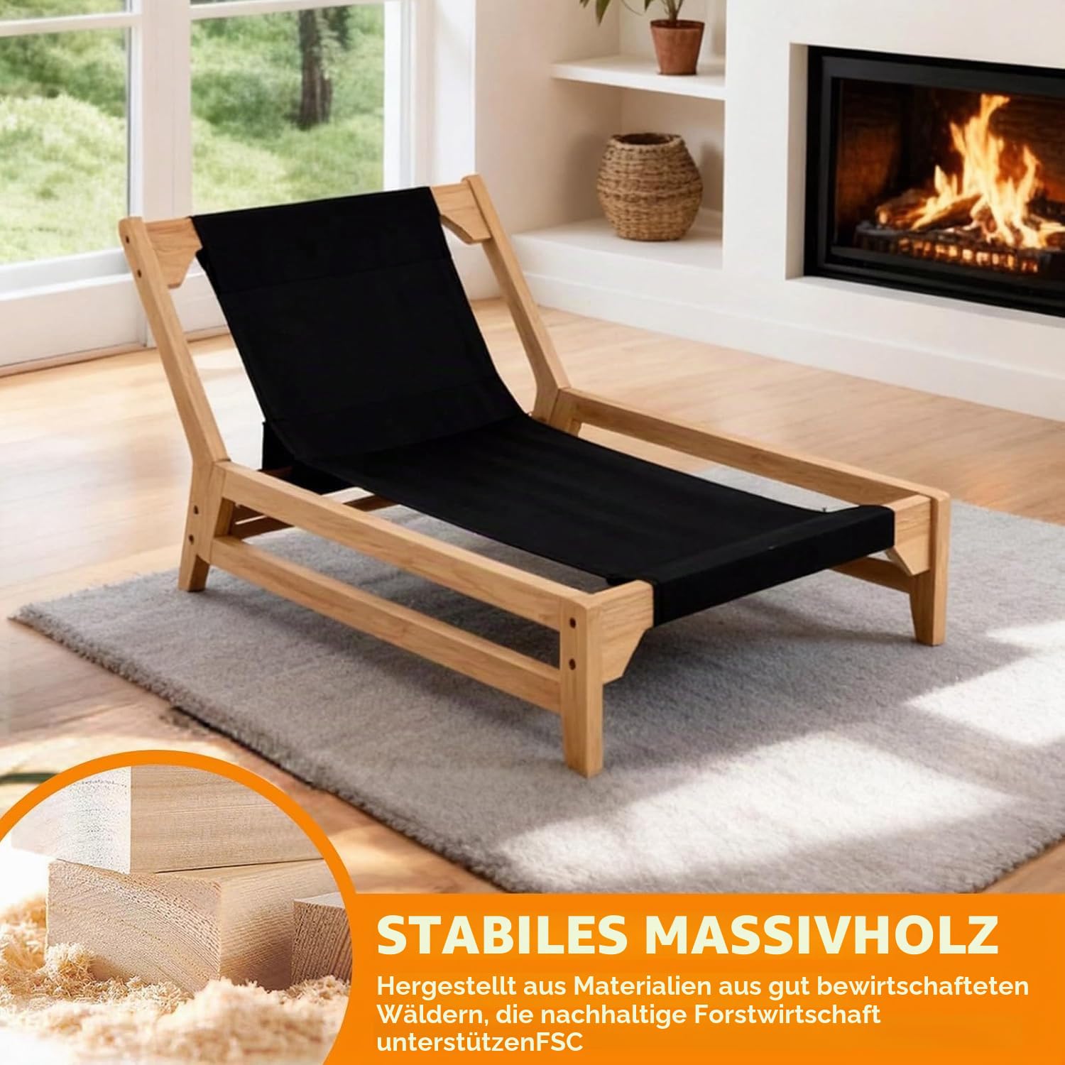 Cord Sitzsack Sofa mit Holzrahmen für Erwachsene, Groß Cloud Bean Bag mit Füllung, Bequemer Lesesessel für Wohnzimmer Schlafzimmer, XXL Sitzsack Sessel, 110cm, Beige