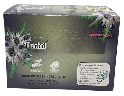 Miniatura 3 de Té de Hierba del Sapo (té de cardo mexicano) - 25 bolsas - 100% natural, vegano - Marca Therbal Premium