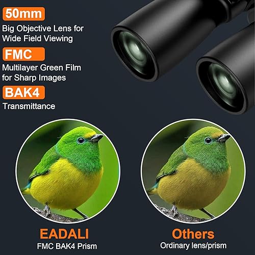 Miniatura 2 de Eadali Prismáticos con zoom de 10 a 30 x 50, binoculares de alta potencia con adaptador de teléfono, trípode, impermeable, para adultos, observación