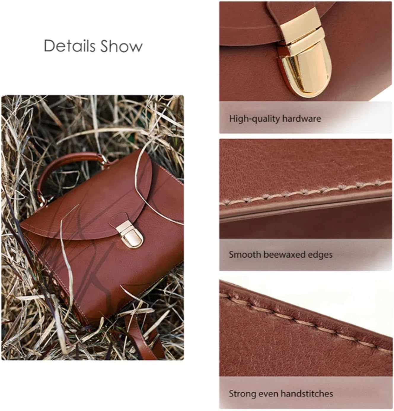 POPSEWING Leather Vintage Top Handle Crossbody Bag DIY Kit, DIY Leather Bag Kit, Shoulder Bags with Sewing Kits, Handmade Bags Kits for Mom Girlfriend Birthday Gift