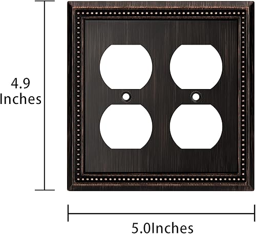 Vista 516 de Henne Bery Sunken Pearls - placa decorativa de pared para interruptor (Palanca simple, 2 unidades, níquel satinado)